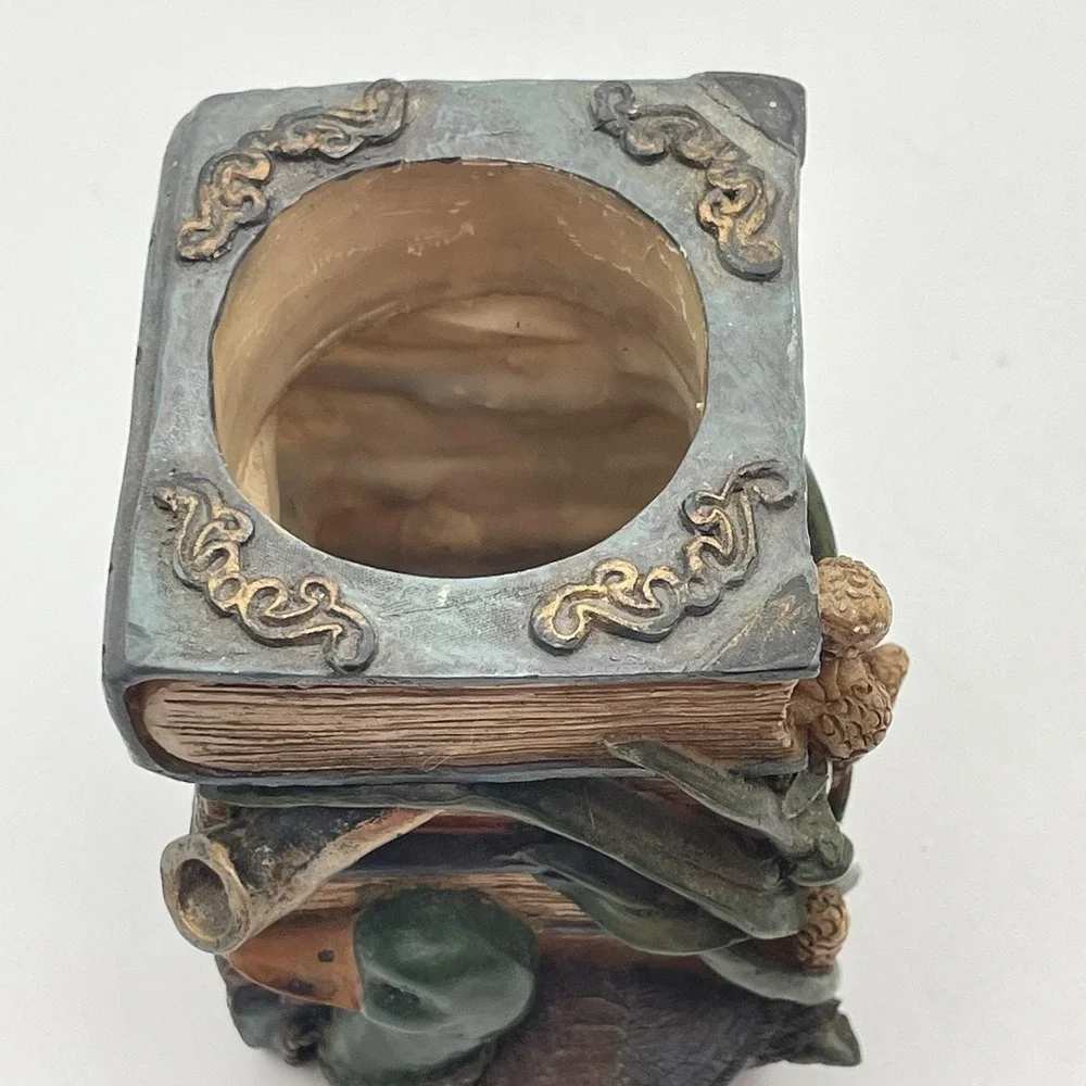 Vintage 1990s Duck Books Pencil Holder Desk Organizer Cachepot Library Decor